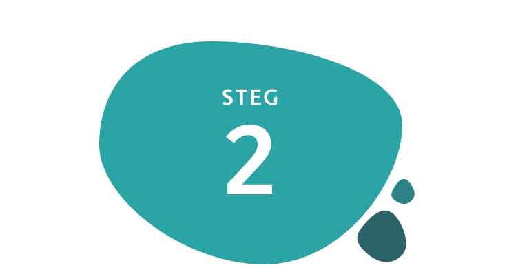 Step 2 written inside teal-coloured circle shape