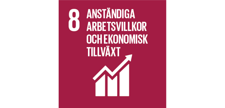 Bild som beskriver FN utvecklingsmål 8