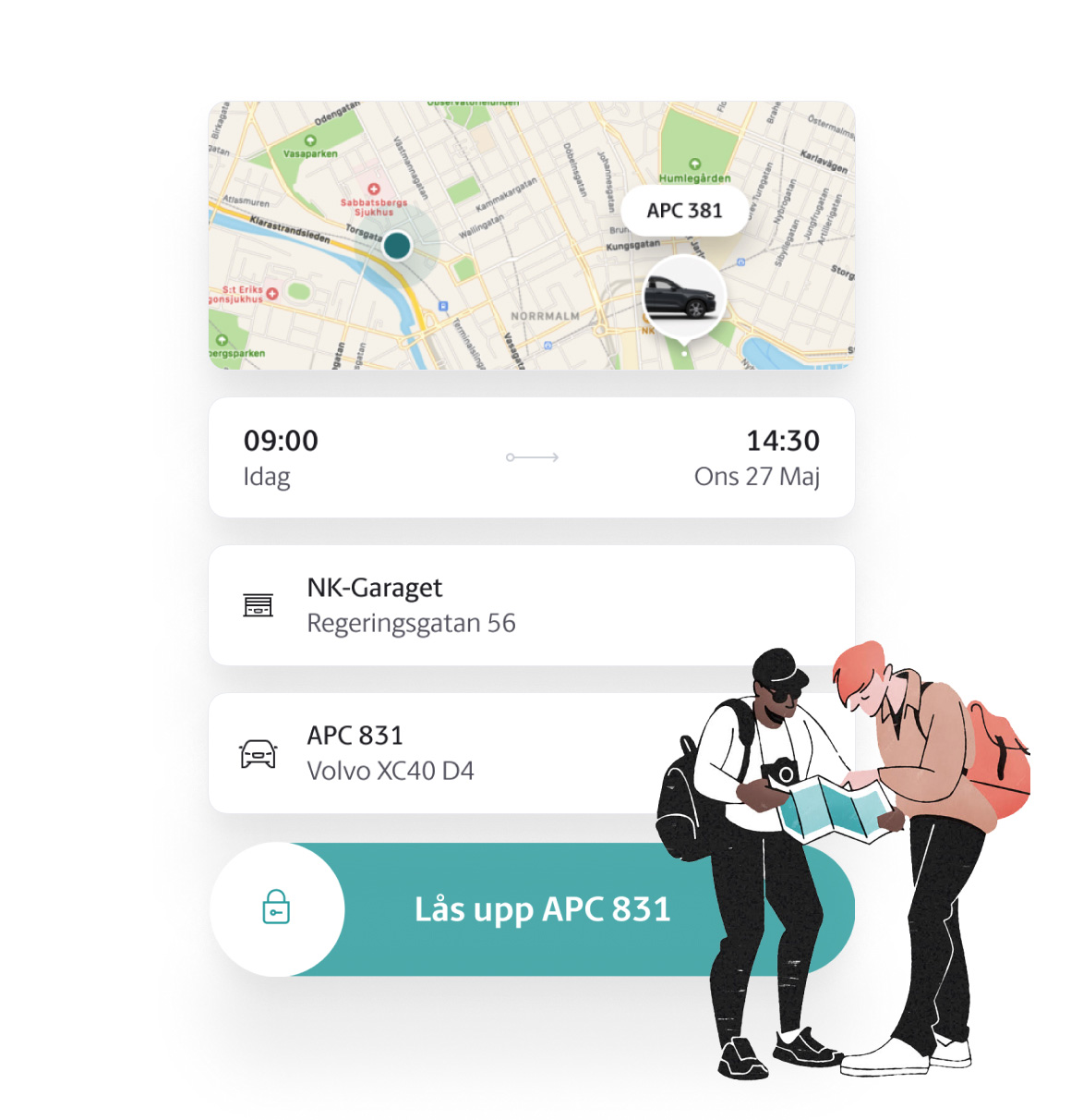 M-app nyckeldelningsfunktion