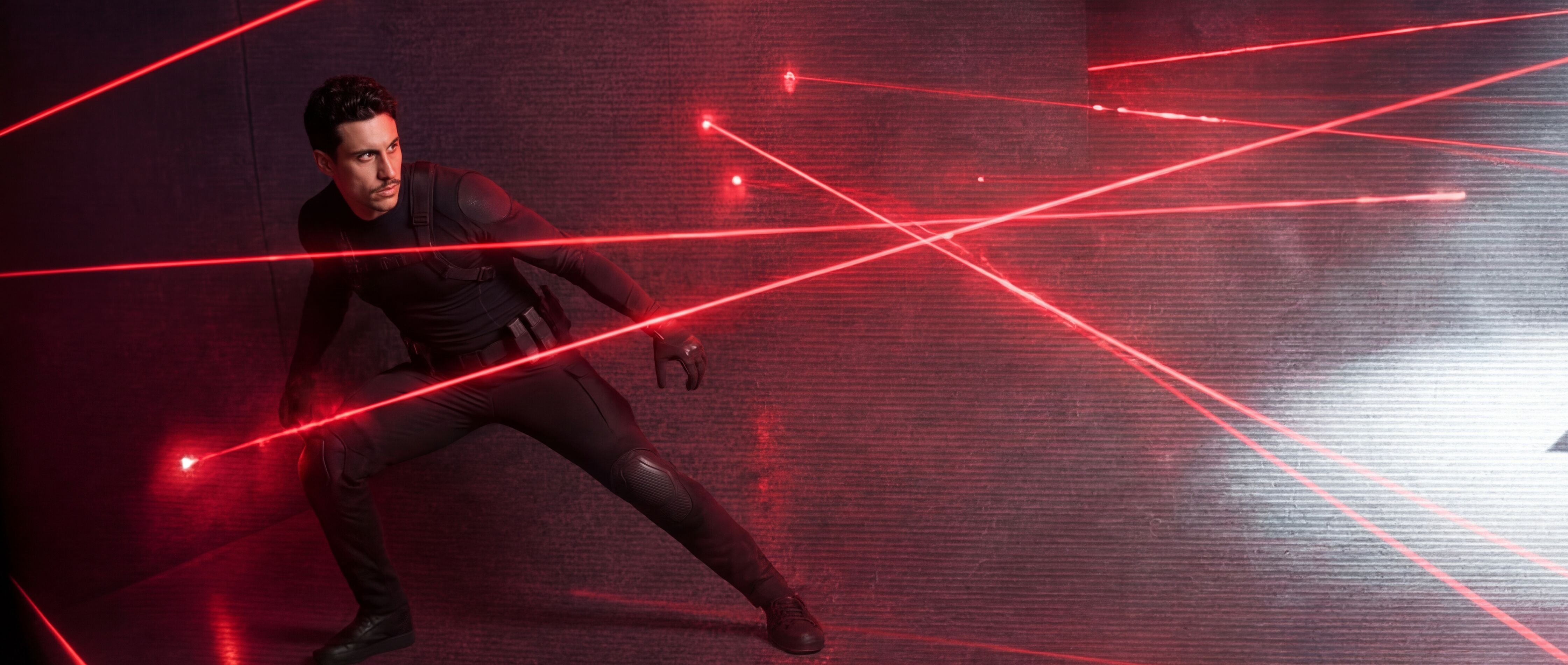 trying to avoid lasers.