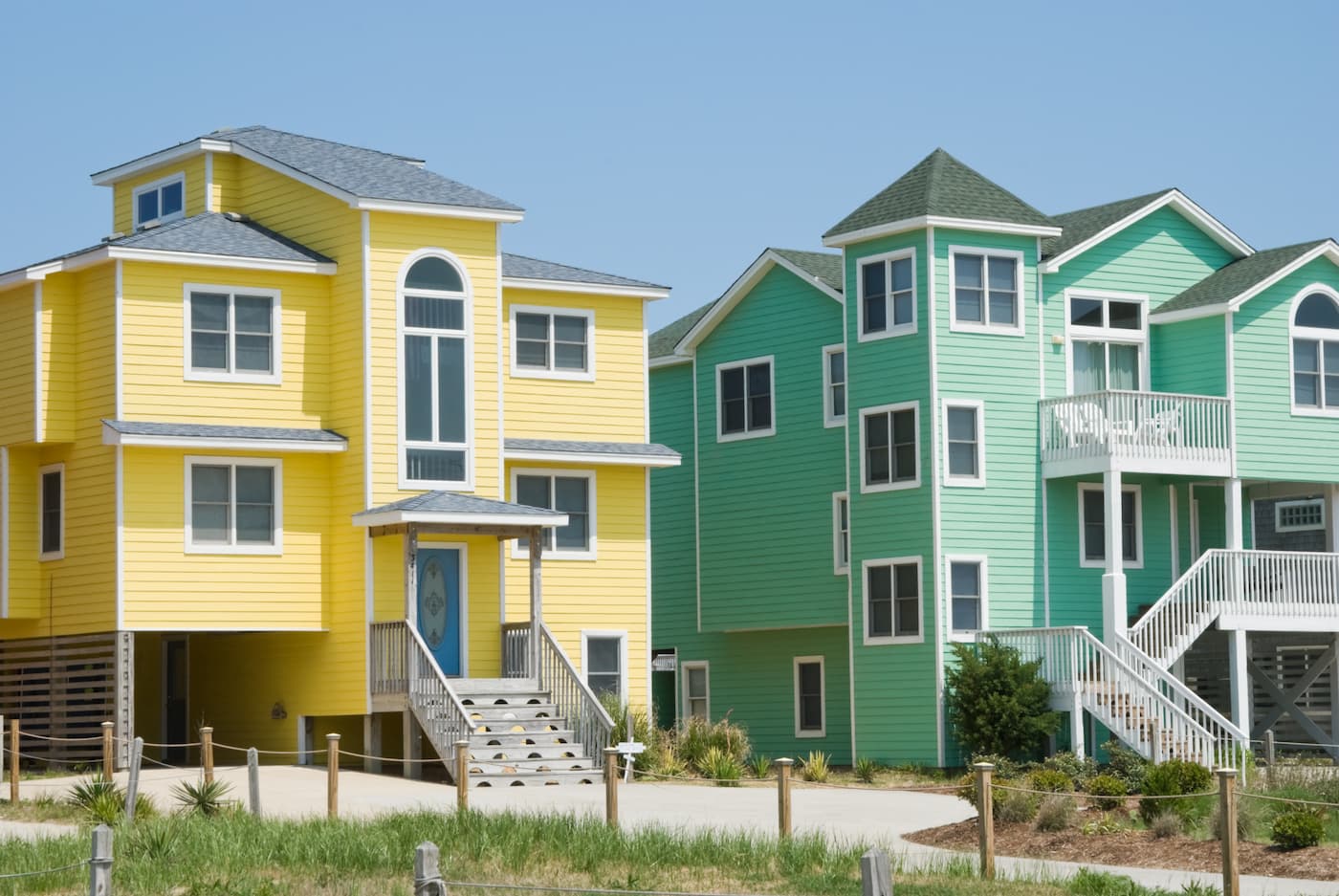 Colorful beachside homes 