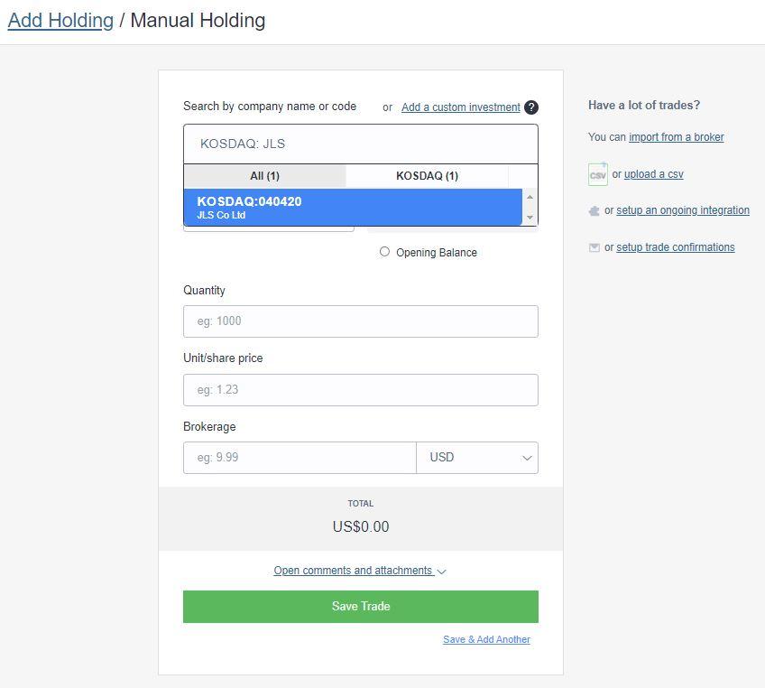 import KOSDAQ holding 3