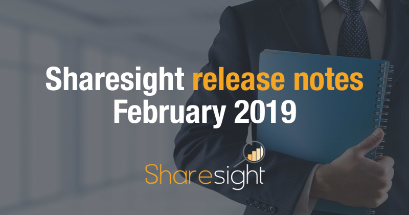 Sharesight release notes February 2019