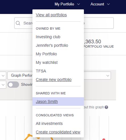 Sharesight Shared portfolios