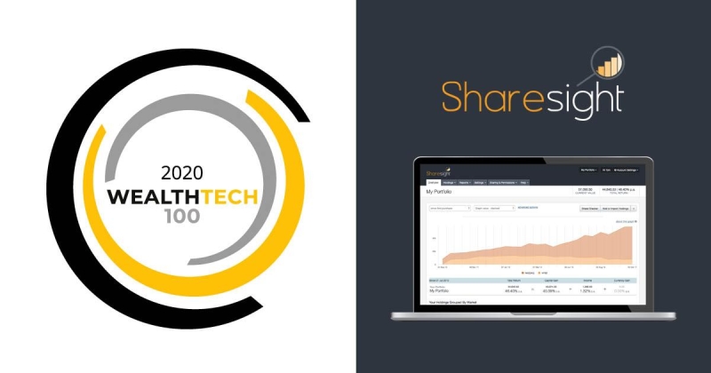 Wealthtech100 2020 List sharesight