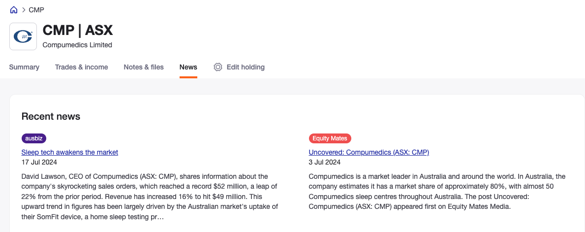 Equity Mates news in Sharesight