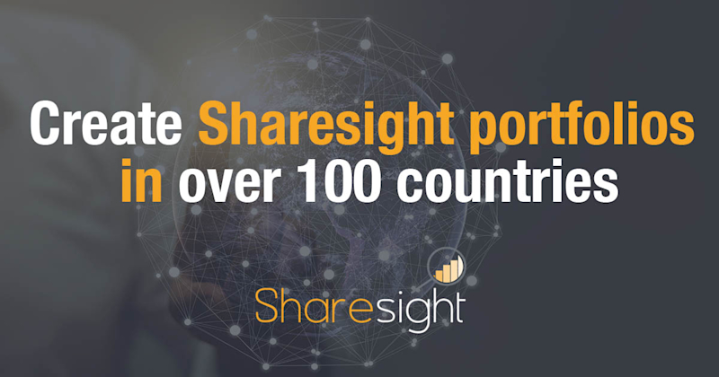 Create Sharesight portfolios in over 100 countries