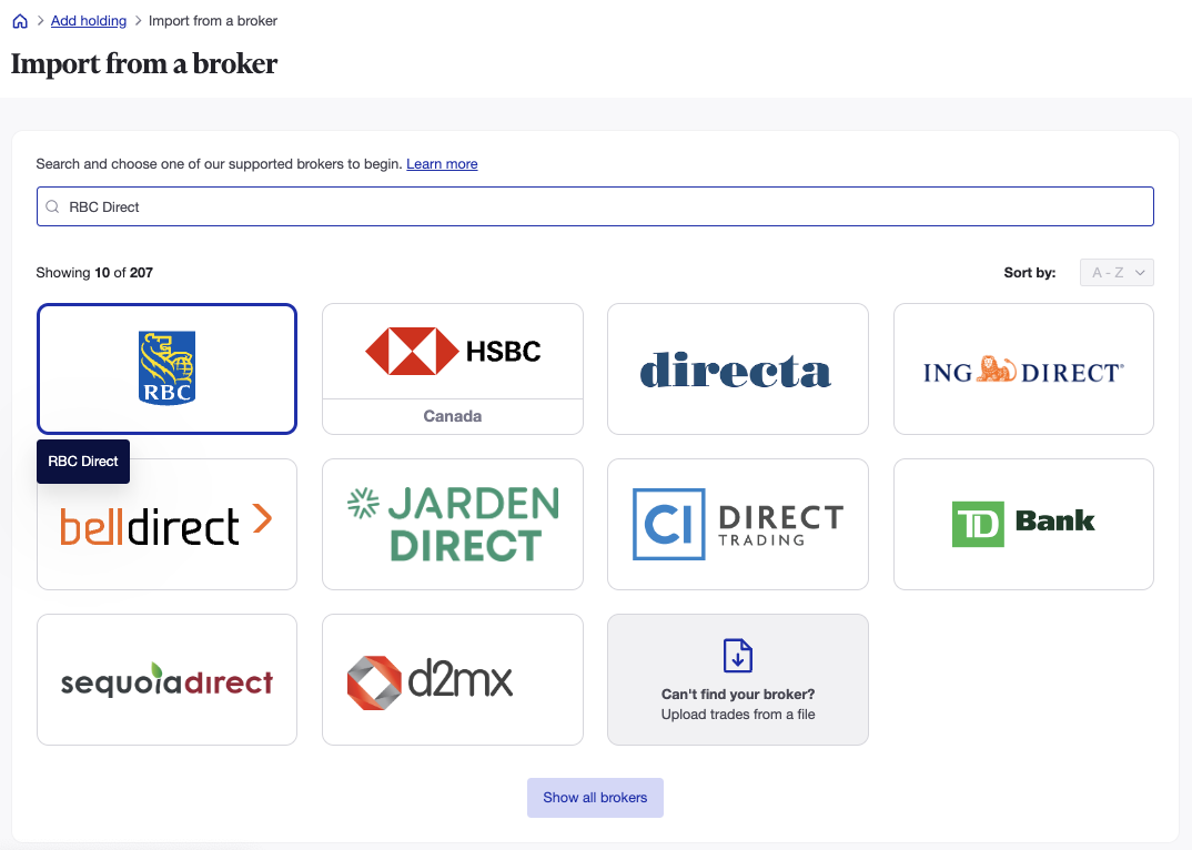 RBC Direct Investing import trades to Sharesight