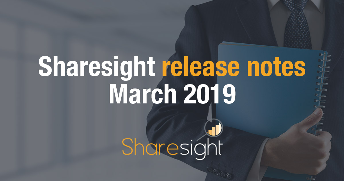 Sharesight Release Notes March 2019