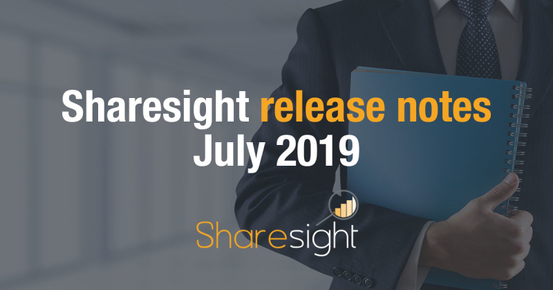 Sharesight release notes - July 2019