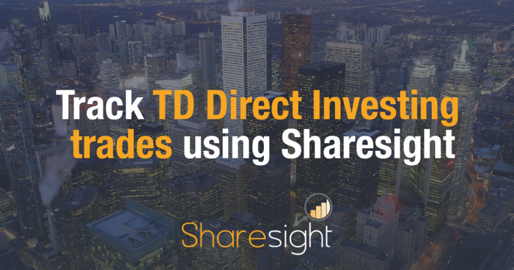 Track TD Direct Investing trades using Sharesight