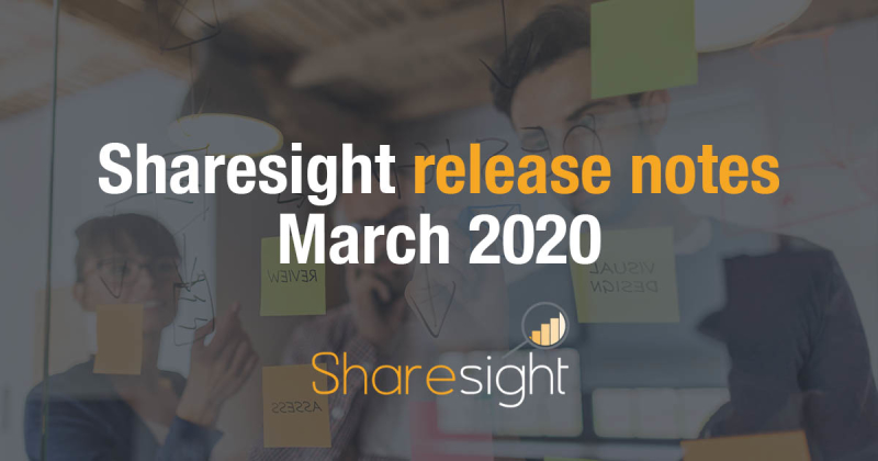 Sharesight release notes March 2020