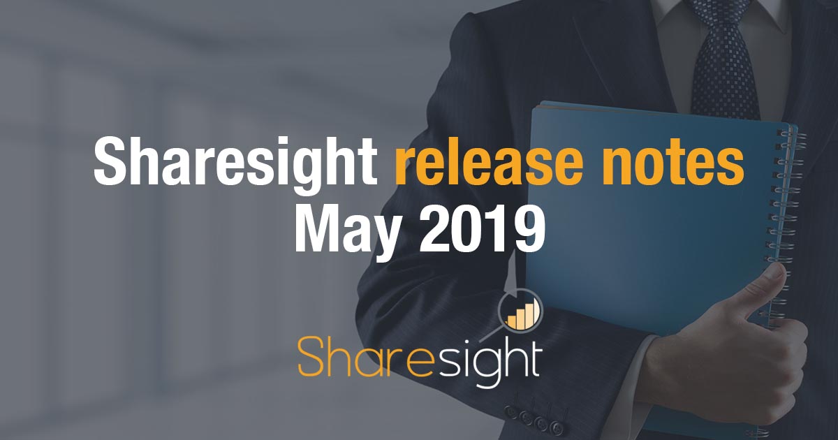 Sharesight release notes - May 2019