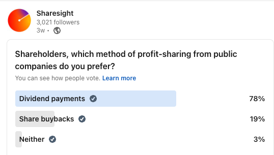 Sharesight poll dividends share buybacks