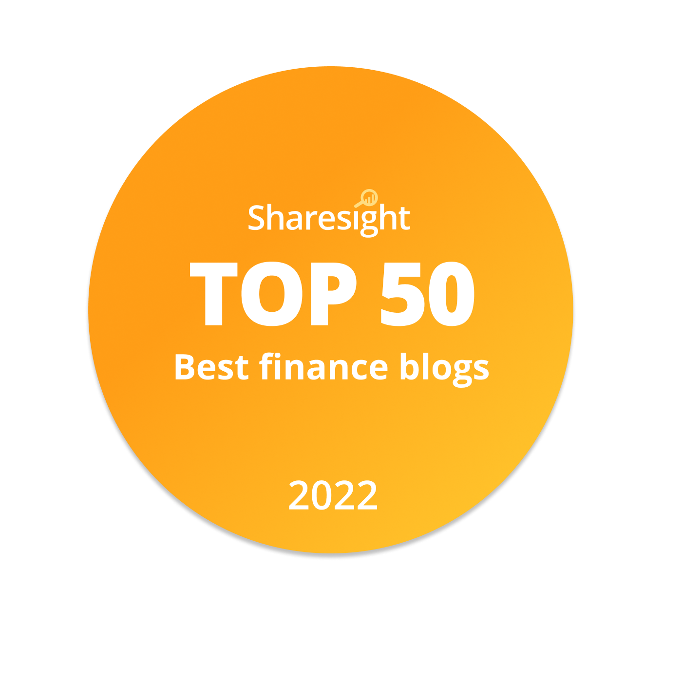 Sharesight top 50 best finance blogs 2022, badge graphic