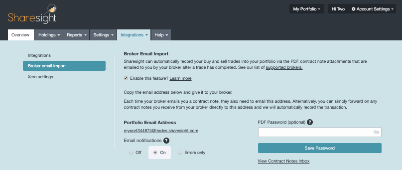 Brroker Email Import