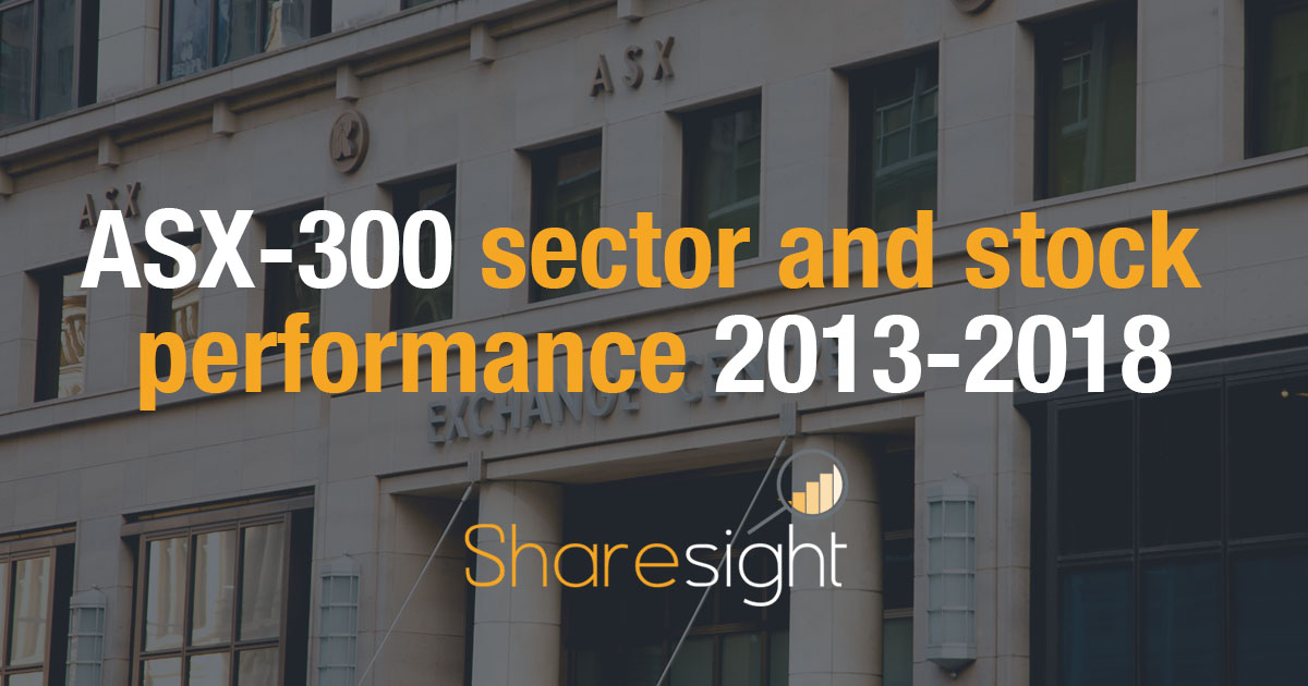 Asx 300 Sector And Stock Performance 2013 2018 Sharesight