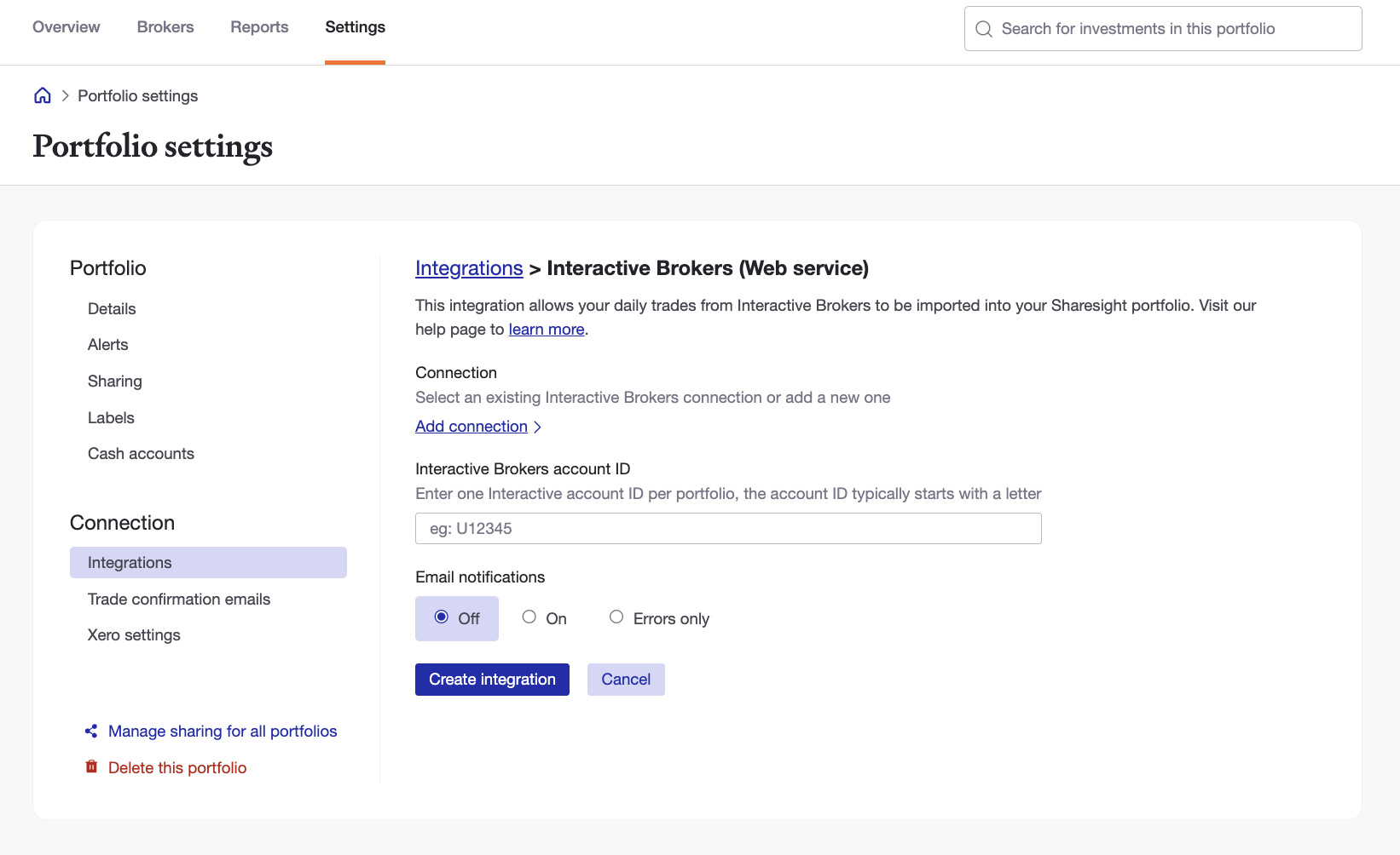 Interactive Brokers import new trades to Sharesight