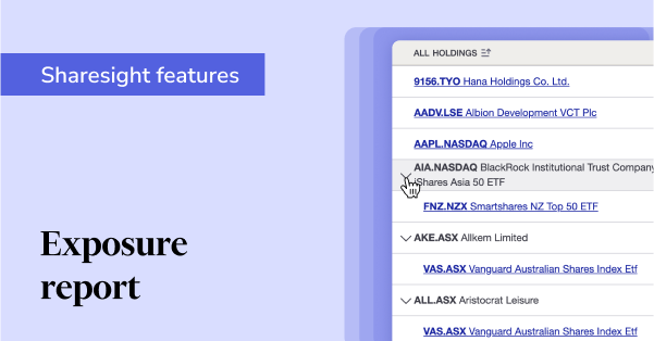 Sharesight exposure report