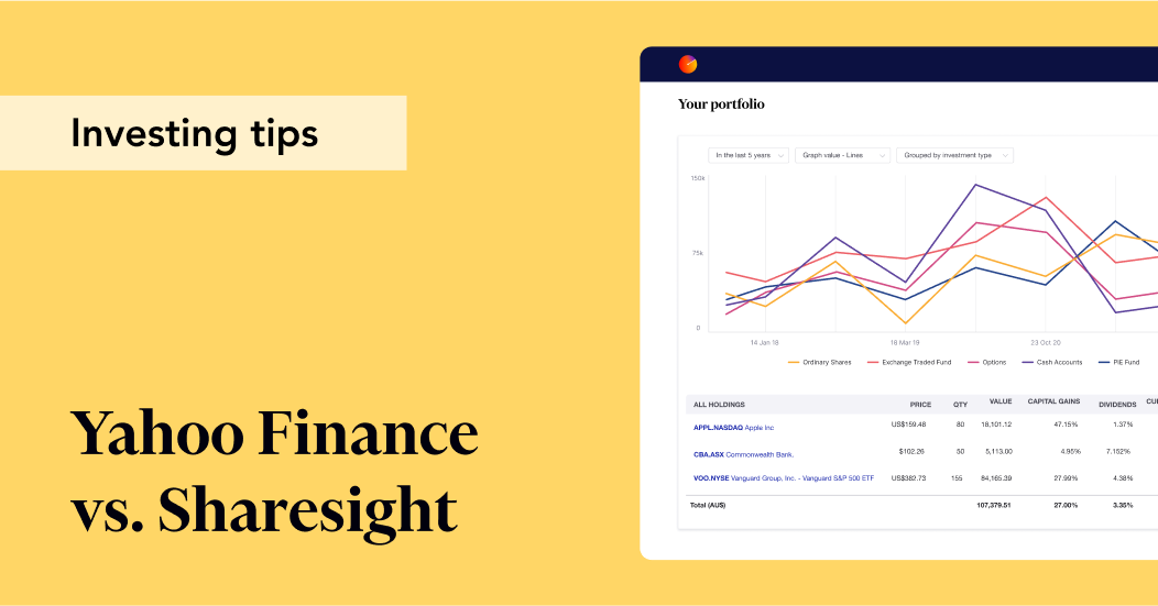 Yahoo Finance vs. Sharesight-1