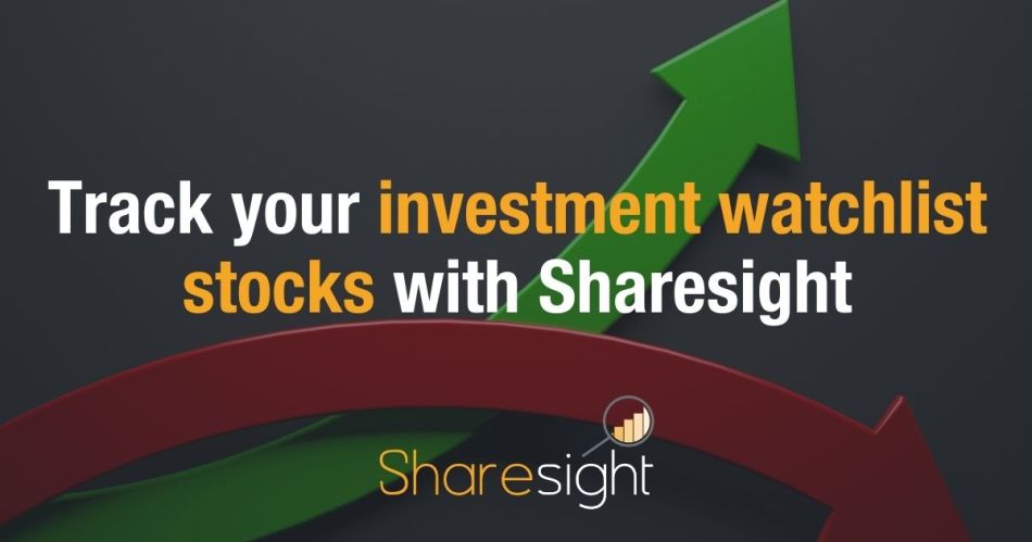 Track your investment watchlist stocks with Sharesight