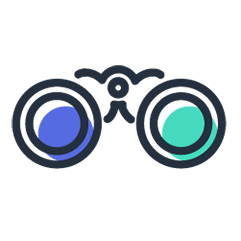 icon of binoculars blue/green