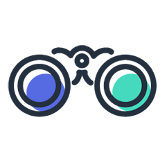 icon of binoculars blue/green