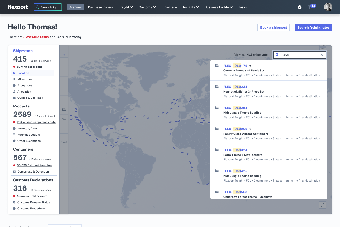 Flexport Fall Release 2025 Product Home Dashboard