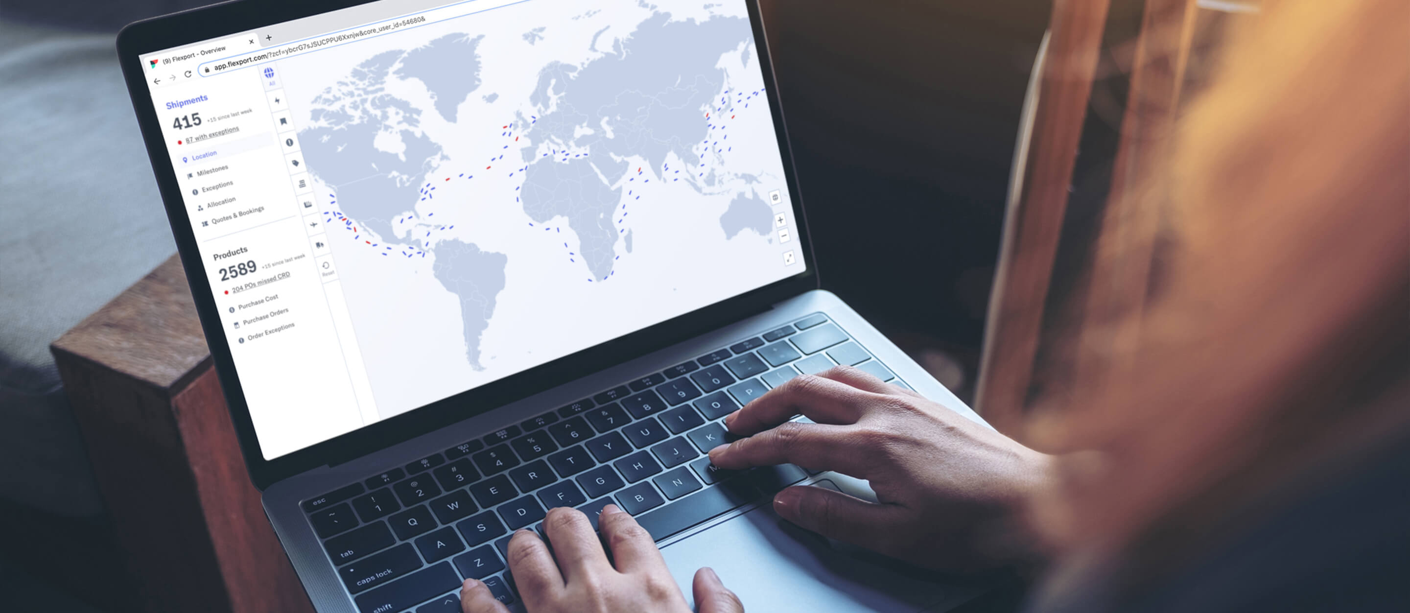 Laptop running the Flexport Platform