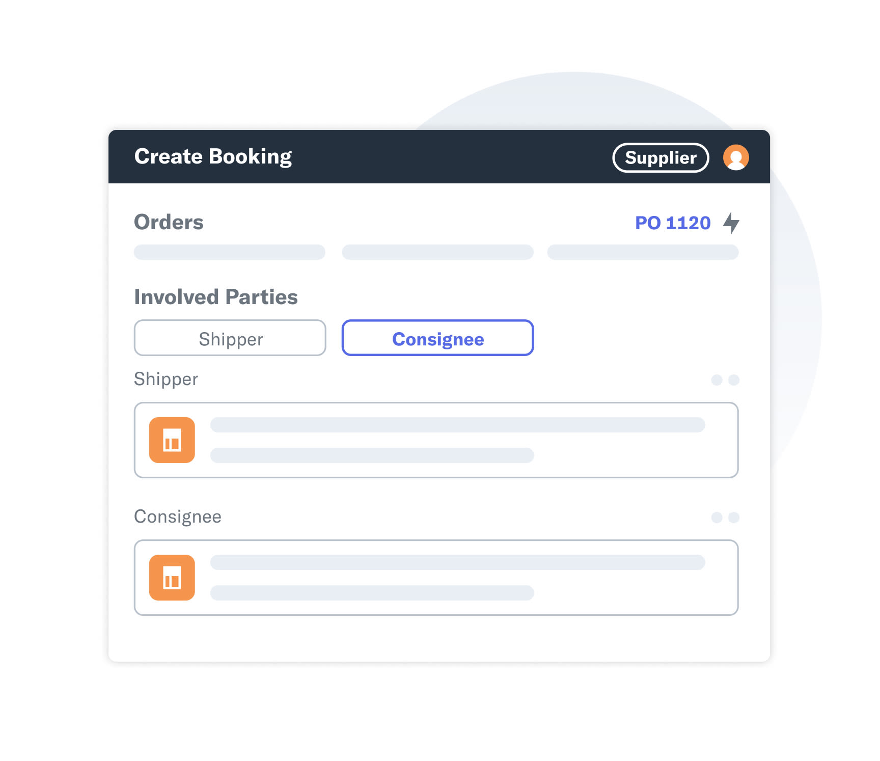 Booking module on the Flexport Platform