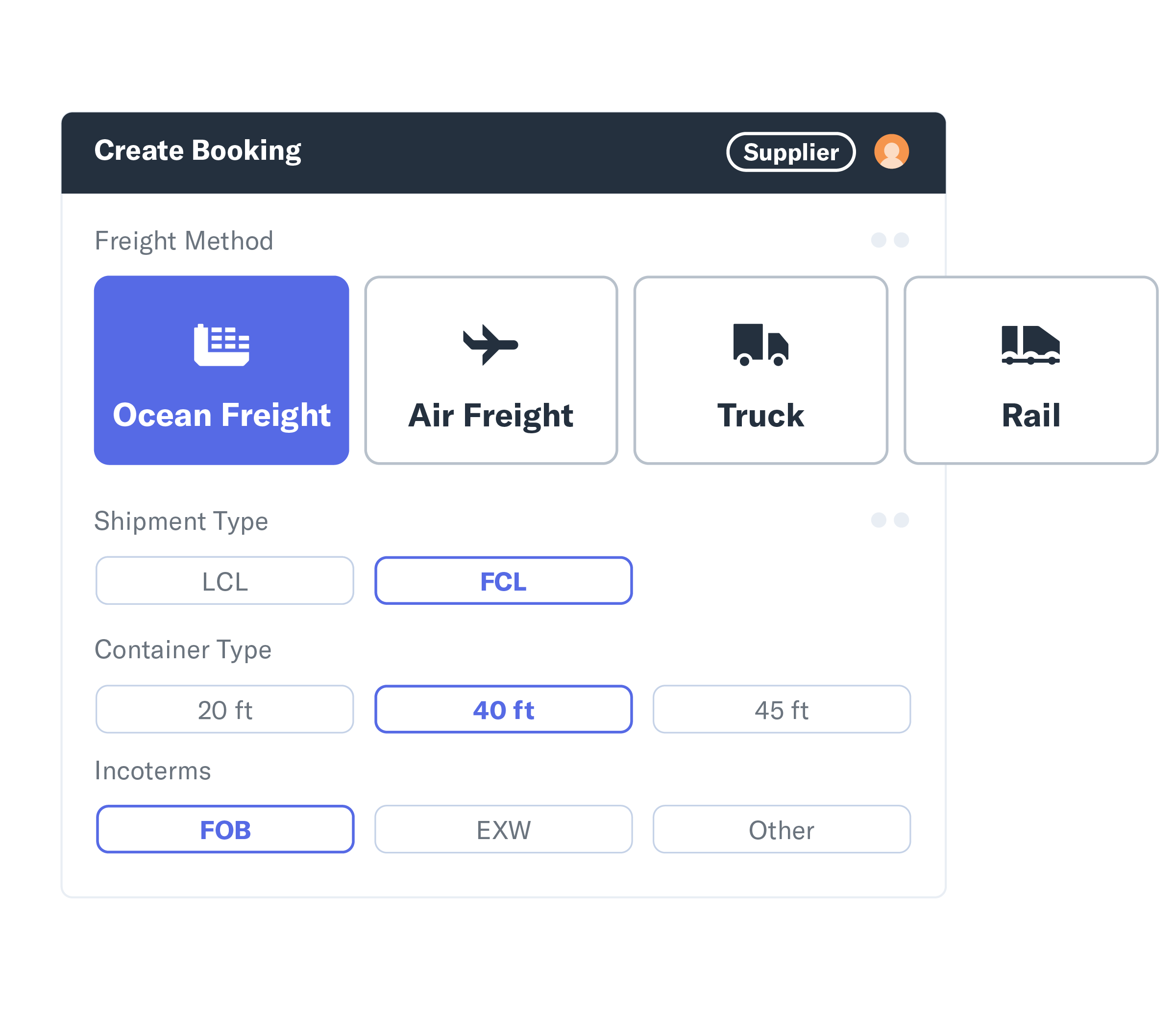 Flexport Platform Create Booking