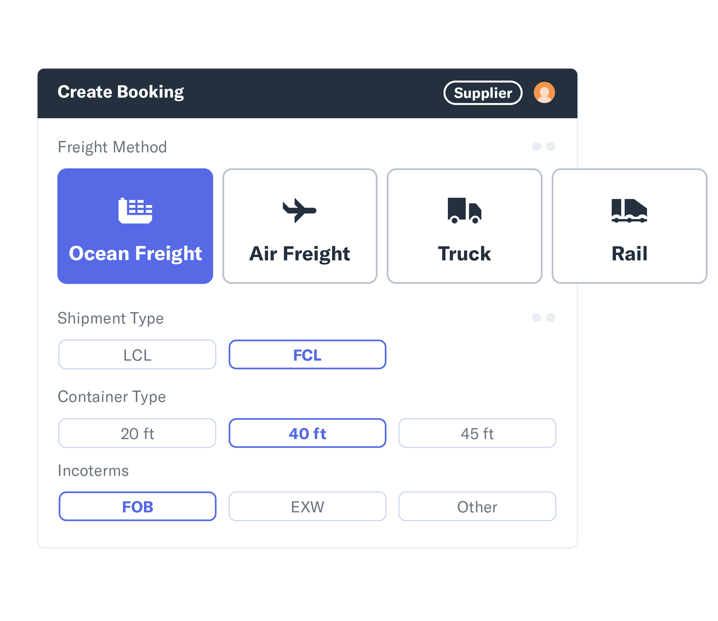 Flexport Platform Create Booking