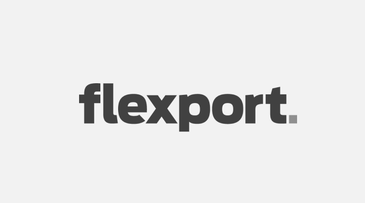 This is Flexport's main logo (current). It's the Flexport logo with monochrome colors.