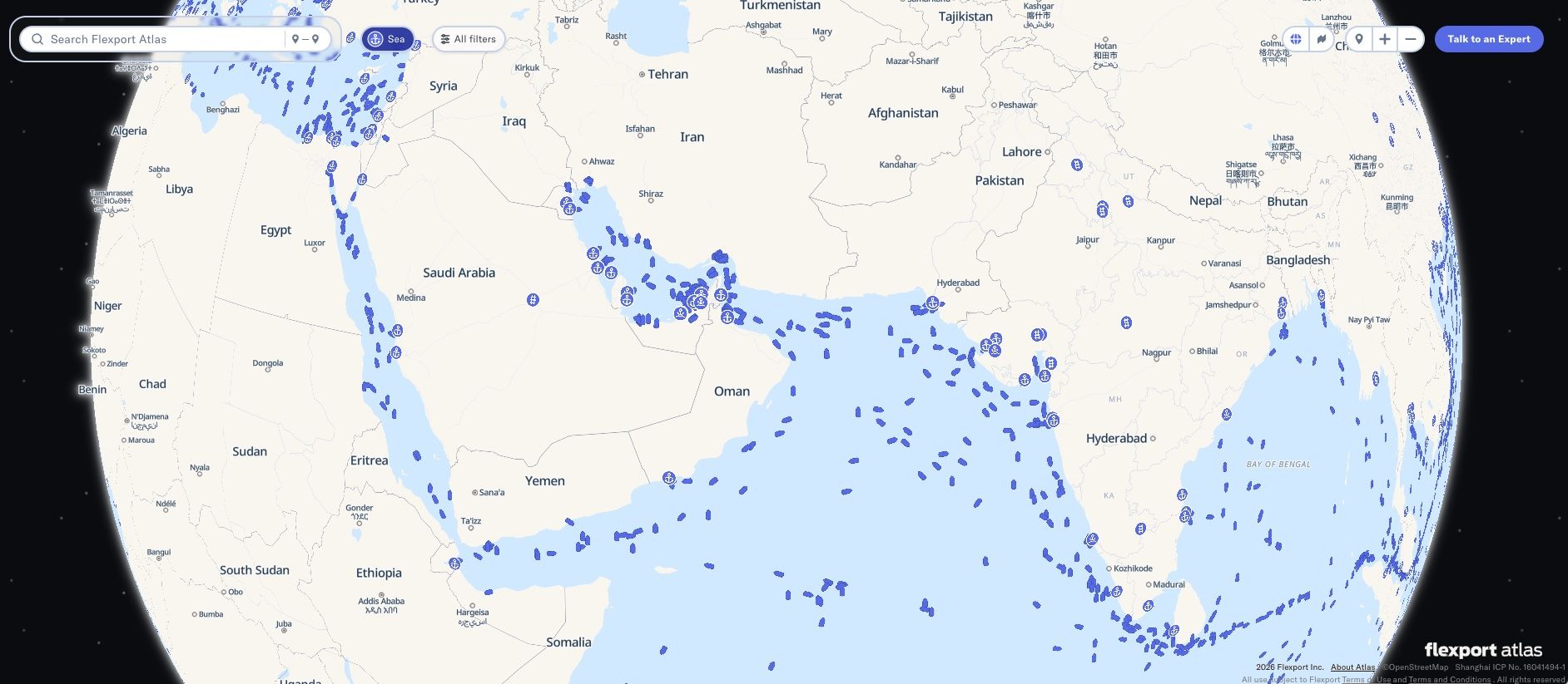 Flexport Atlas Strait of Hormuz