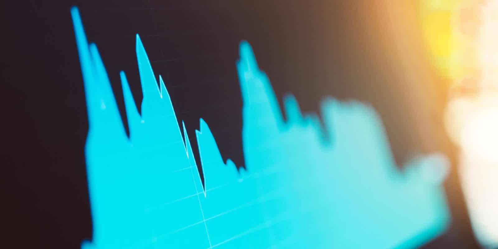 A blue stacked chart graph