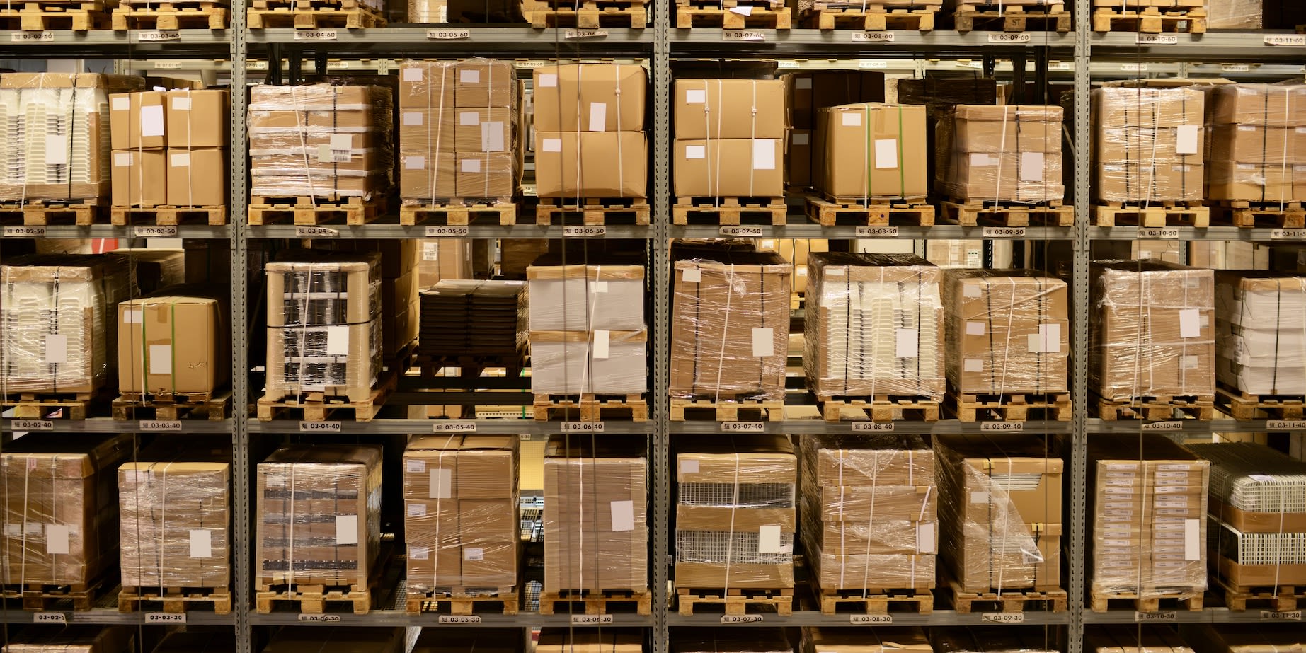 Boxes in a warehouse