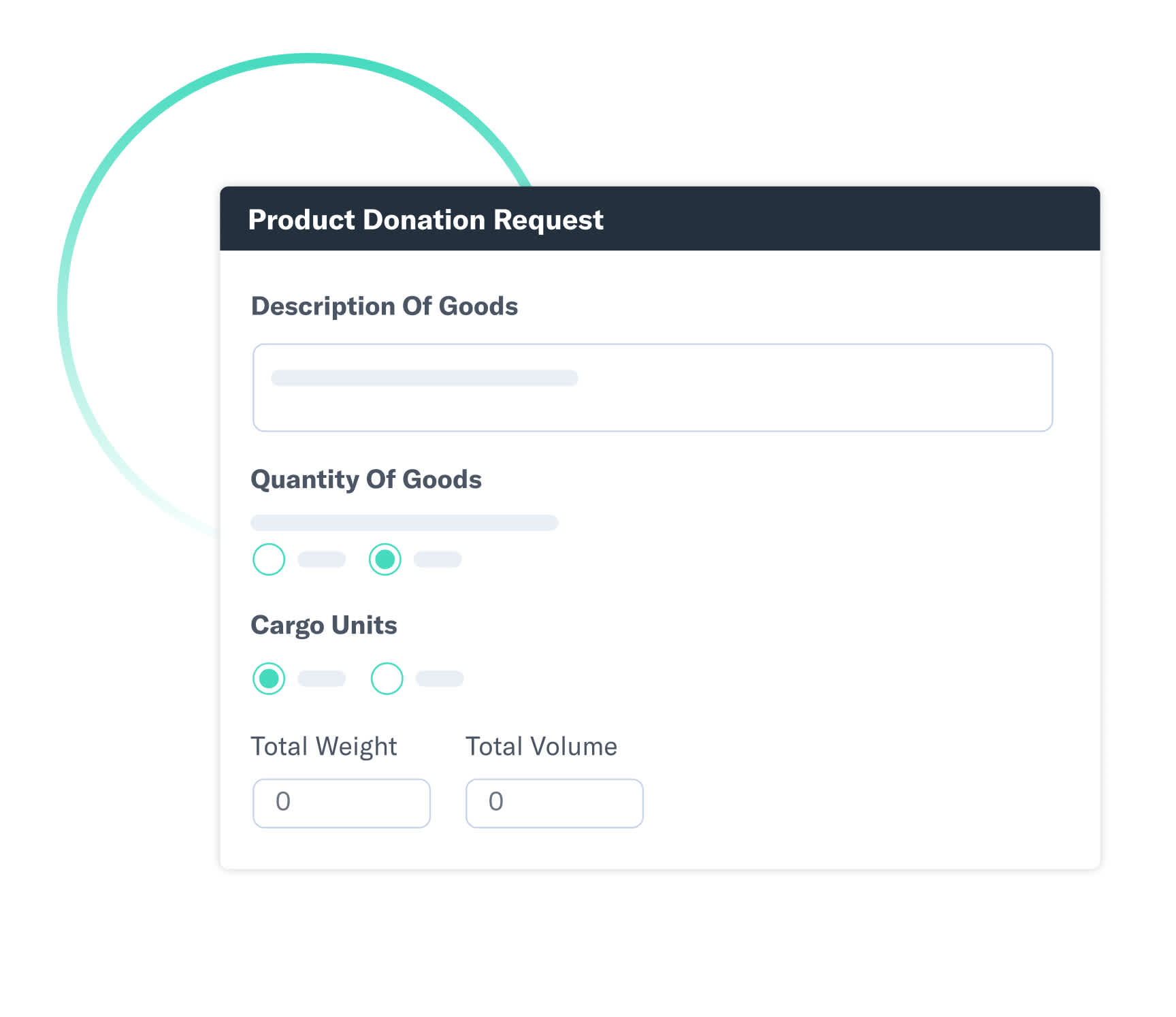 Product donation request module in the Flexport Platform