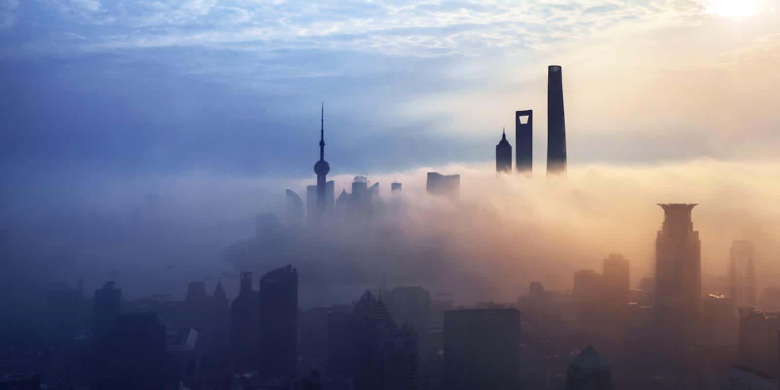 Clouds over Shanghai skyline