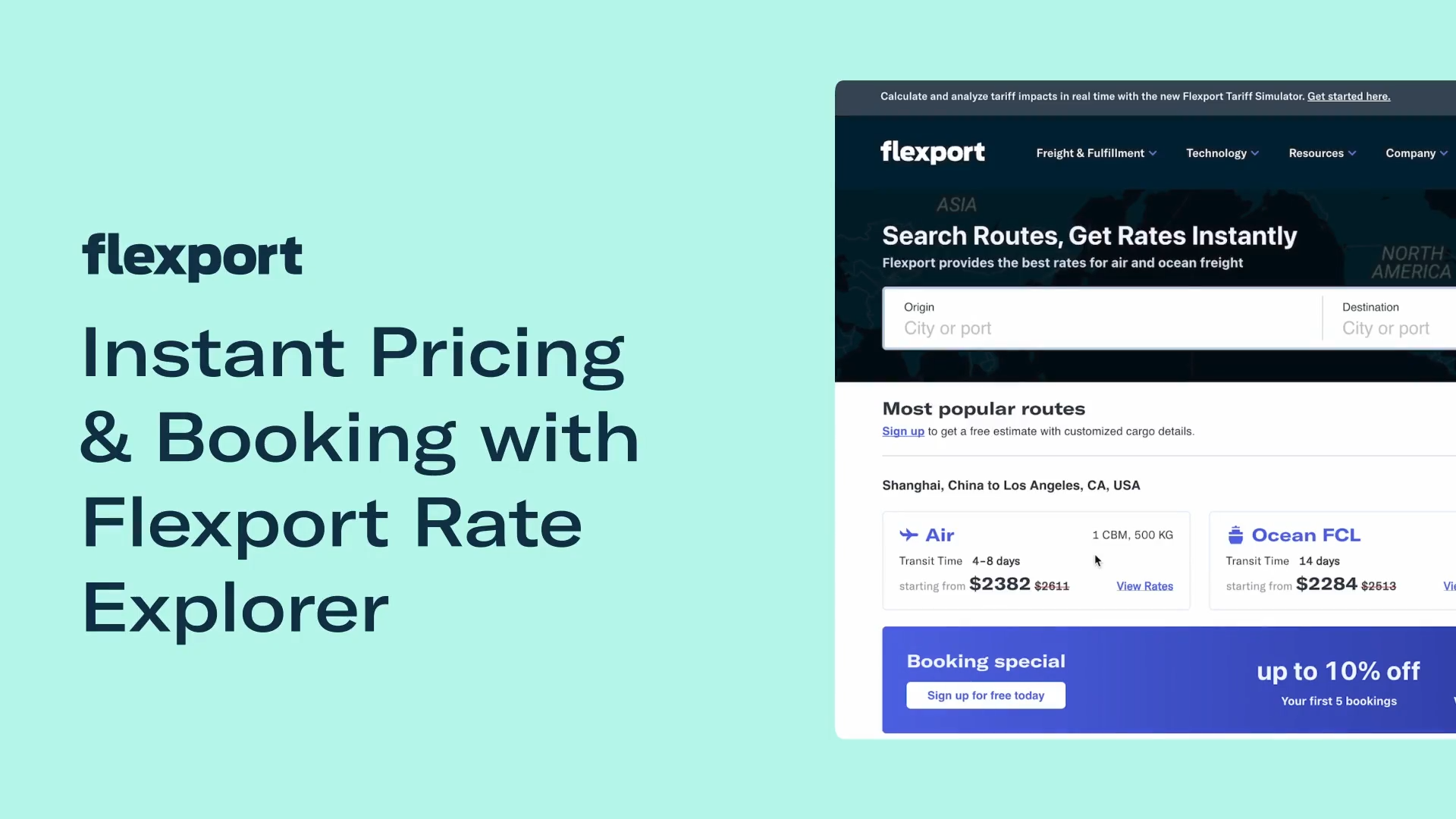 Instant Pricing & Booking with Flexport Rate Explorer