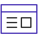 Icon of a wireframe website representing a page being built