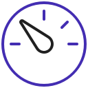 Icon of a speedometer representing speed. 