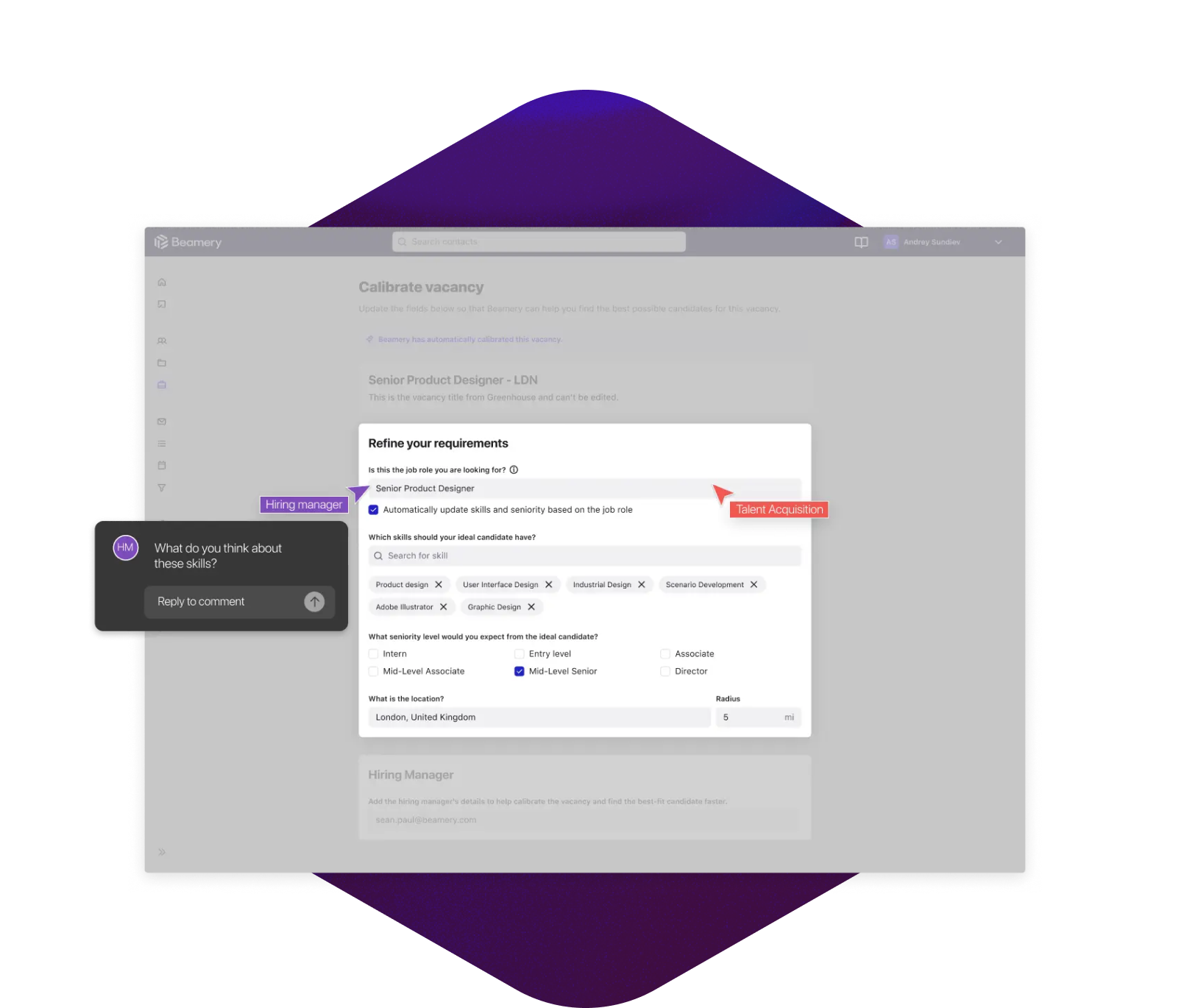 Screenshot - calibrate vacancy - refine your requirements