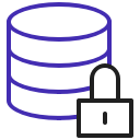 An icon of a database with a lock