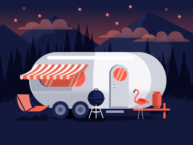 An illustration of an airstream made to look like a medication capsule