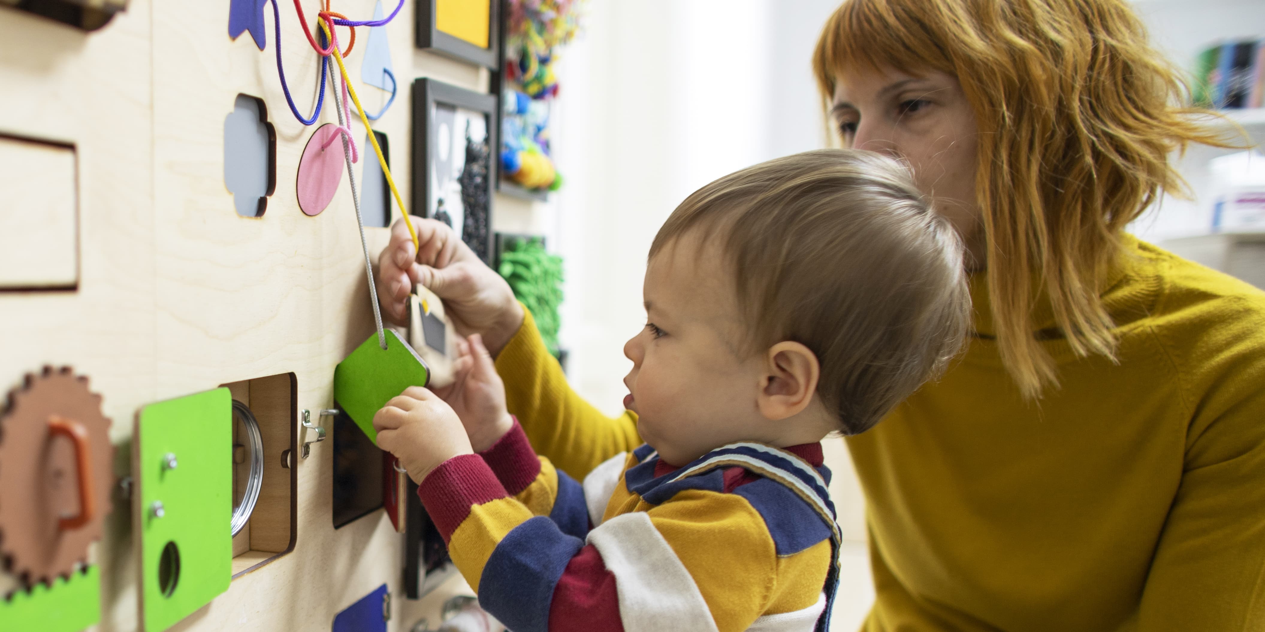 child playing at preschool