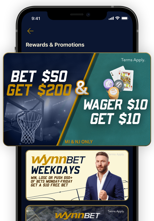 WynnBET's bet $50 win $200, wager $10 win $10 sportsbook and casino promotion