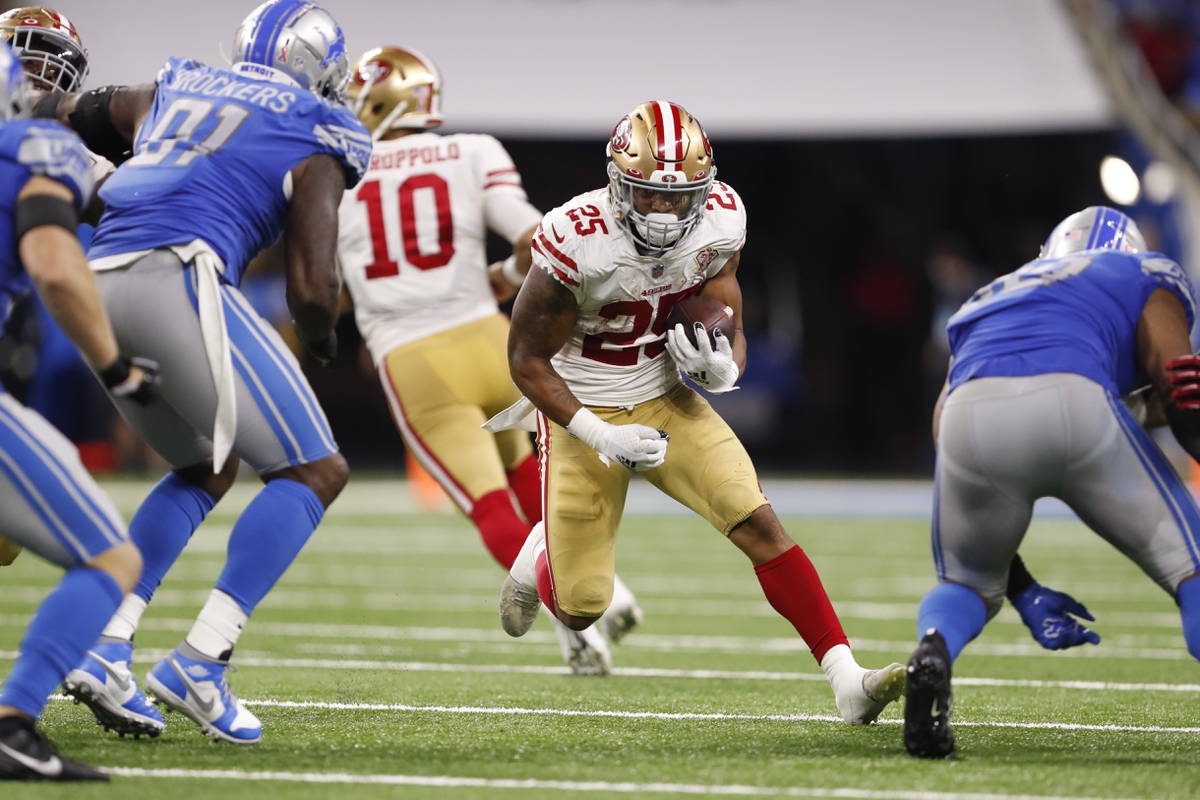 George Kittle San Francisco 49ers v Detroit Lions 2021 Images