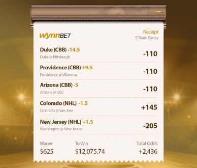 WynnBET player in Arizona hits for $12,075 for a $625 wager! 