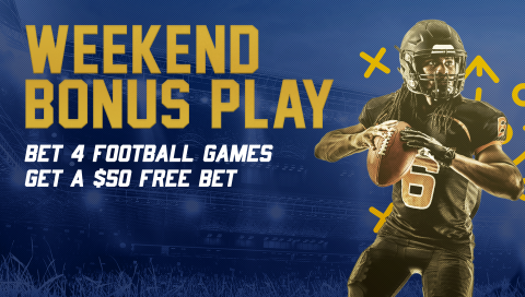 Sportsbook promotion for football weekend bonus play