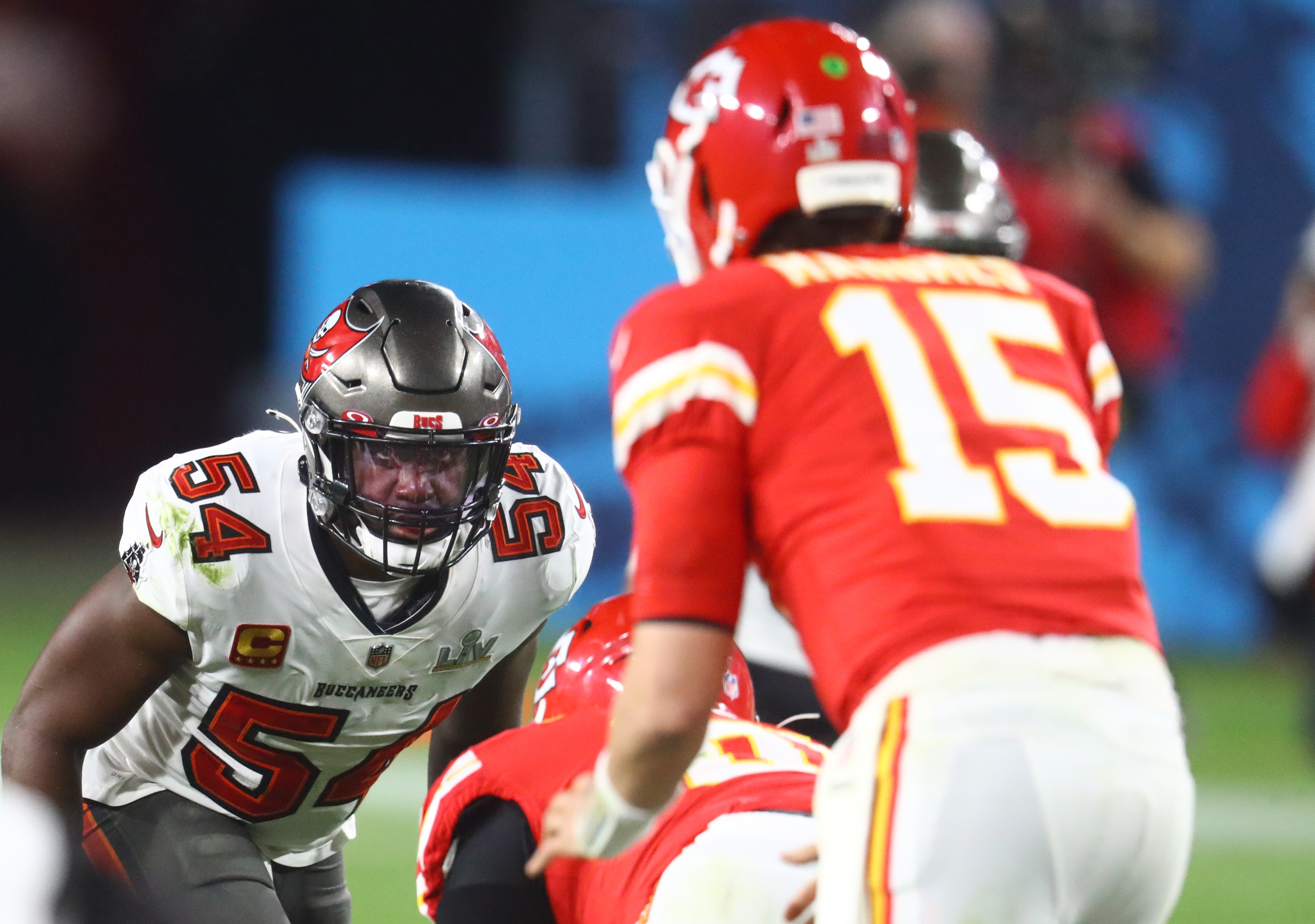 Tampa Bay Buccaneers linebacker Lavonte David (54) lines up during